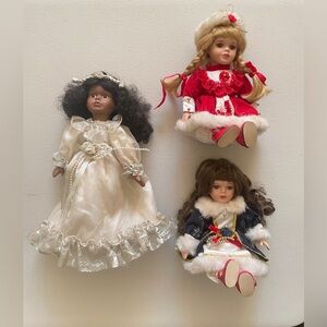 LOT 3 - VTG 2000 Collectible Avon Shana Christina Verdi Porcelain Dolls NO BOX